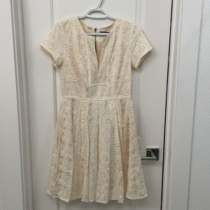 BCBGMAXAZRIA KIRSTEN LACE DRESS IN ROSE WHISPER